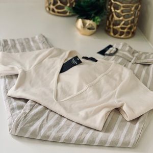 New A & F Tapered Pants and Ribbed Bodysuit Sz. M